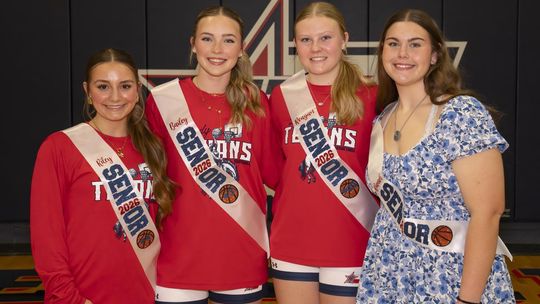Photo by Julie Albini/albini.smugmug.com Lady Texans defeat Bandera to represent District 26 in the 4A Division playoffs. Pictured are, left to right, Riley Mauk, Bailey Whitten, Reagan Olmer, and Rianah Jackson.
