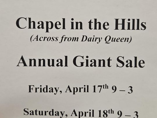 Chapel in the Hills to host annual giant sale April 17–18
