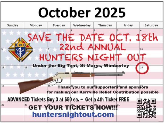 Hunter’s Night Out October 18