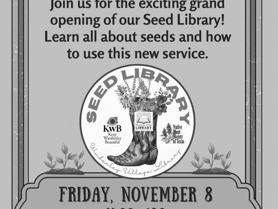 Native seeds and area authors present at Wimberley library