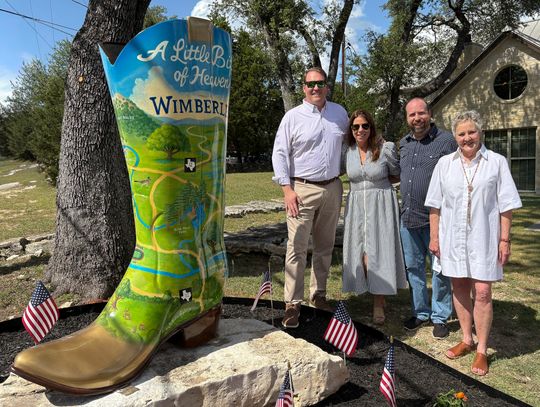New boot sculpture joins the Wimberley landscape