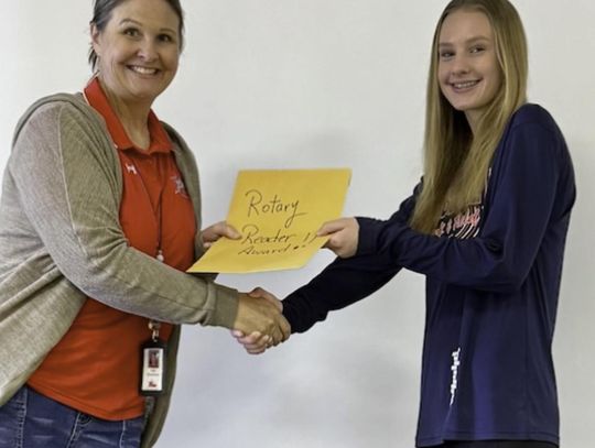 Submitted Photo Vivienne Smith, won first prize in the Rotary Loves Readers contest at Danforth Jr. High