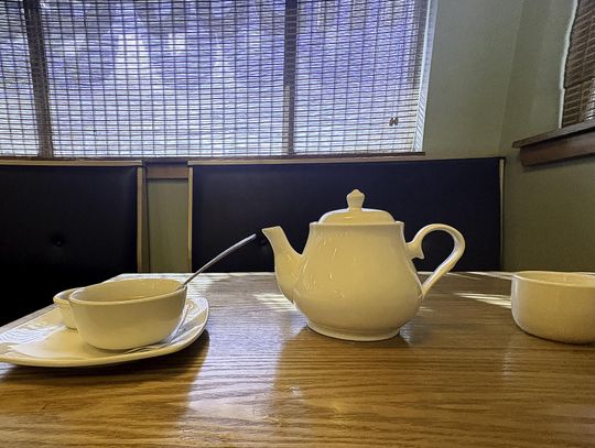Photo by Teresa Kendrick Hot tea is served in a large gleaming pot at Bamboo Garden.
