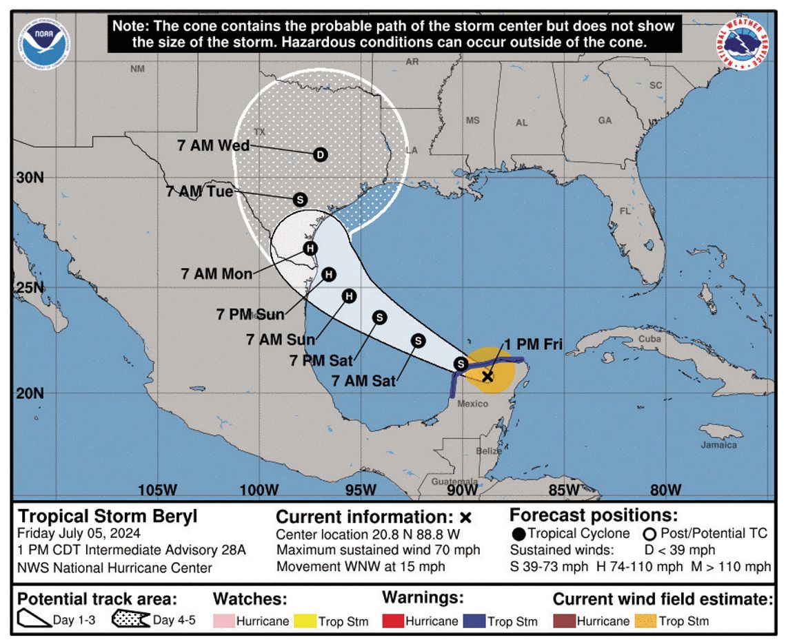 Hurricane Beryl hits coast, skirts Hill Country