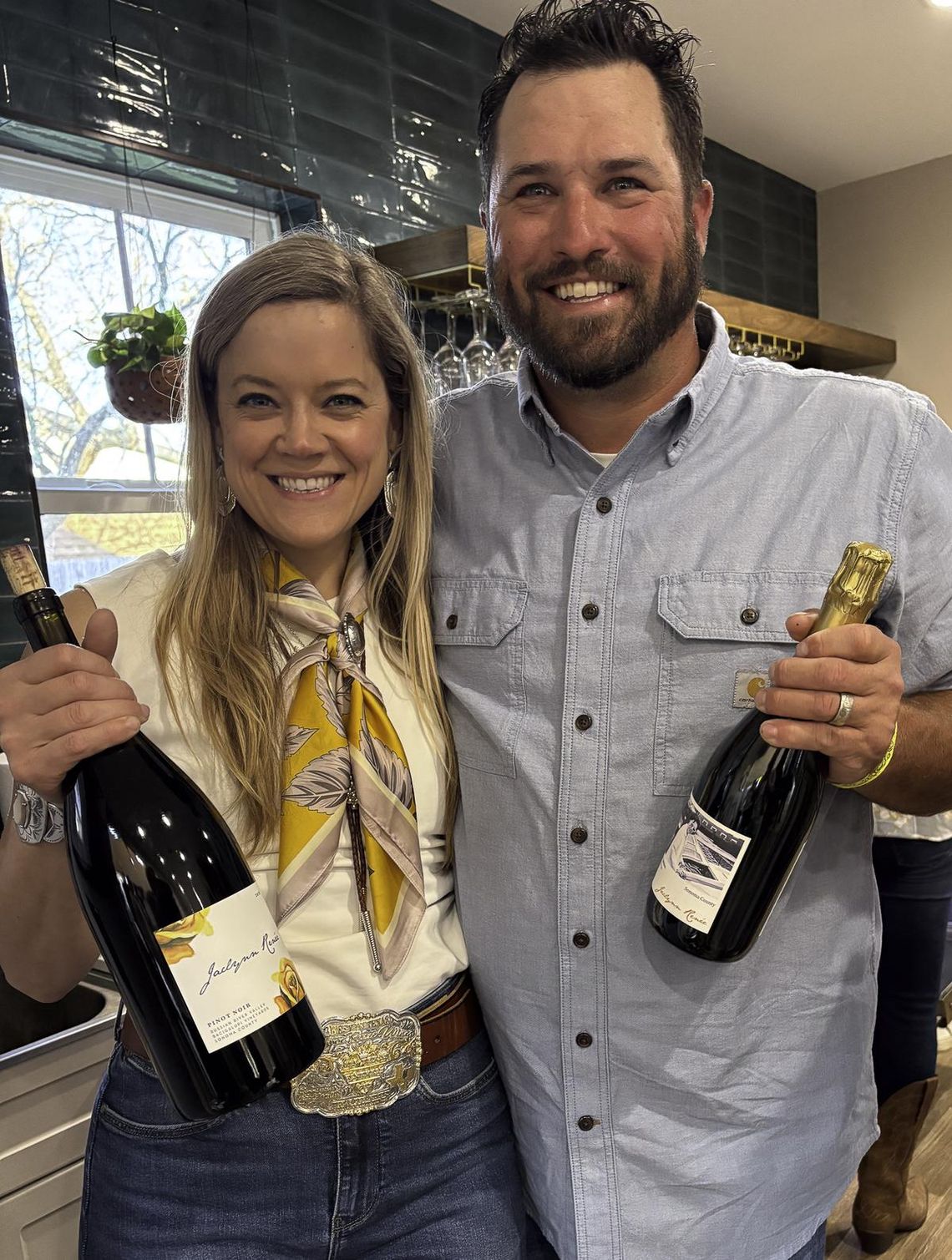 Jaclynn Renée Wine Collective opens Jaclynn van Sant Downes and Justin Downes at the grand opening of the Jaclynn Renée Wine Collective in the former Social on the Square space. Photo by Teresa Kendrick