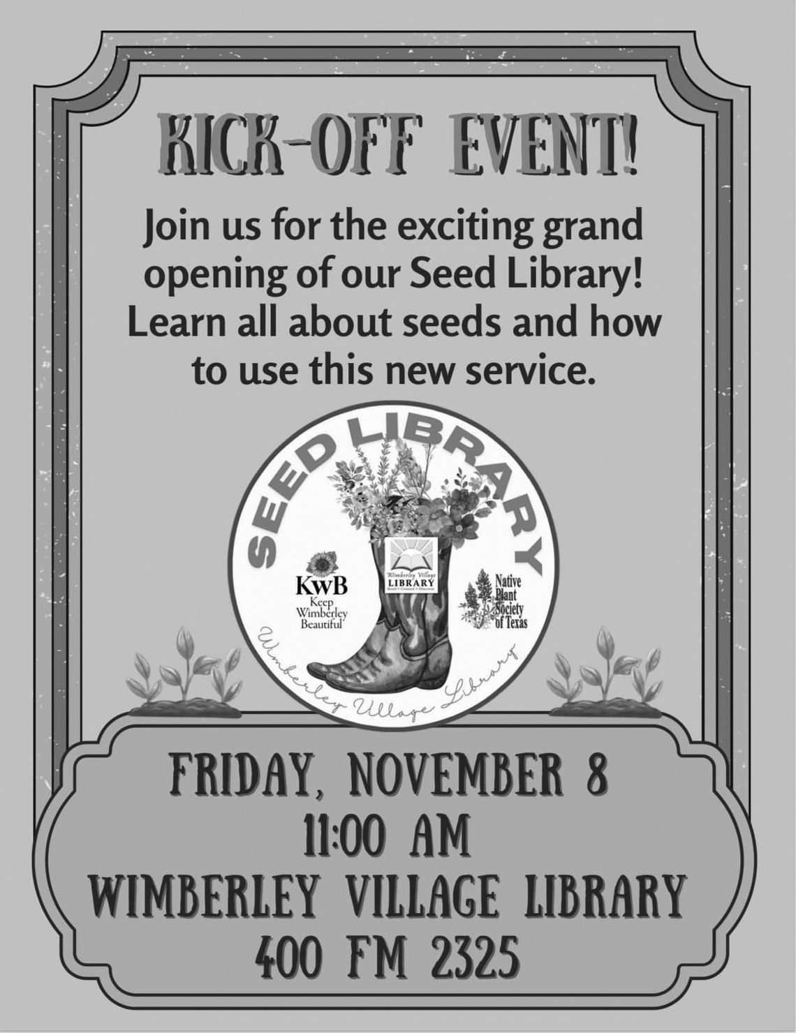 Native seeds and area authors present at Wimberley library