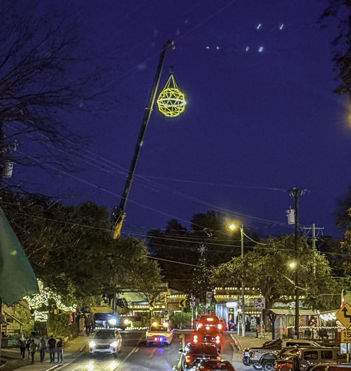Photo by Lance Winter The countdown to 2026 took place on the Wimberley square with the New Year’s Eve Ball Drop.
