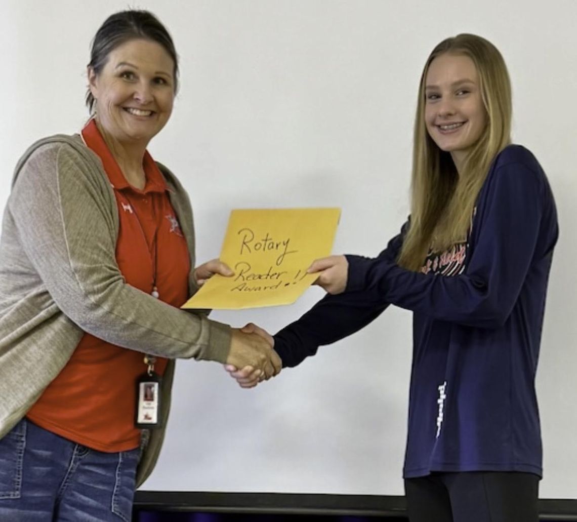 Submitted Photo Vivienne Smith, won first prize in the Rotary Loves Readers contest at Danforth Jr. High