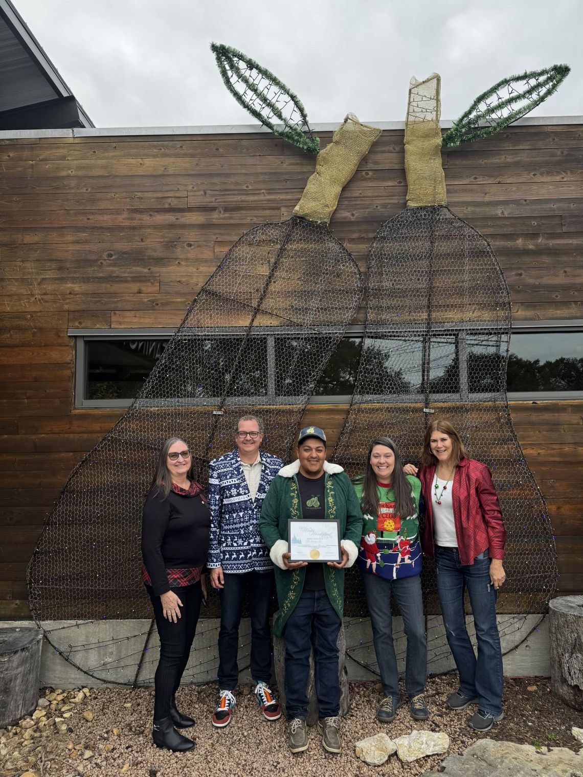 Photo by Lindsey Deringer Awarded first place in Winter Wonderland decor was The Leaning Pear. 