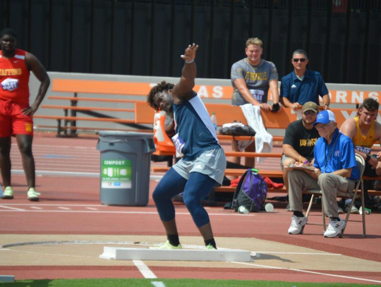 Moses Wray brought home the first Wimberley medal of the day with a third place finish in the shot put.