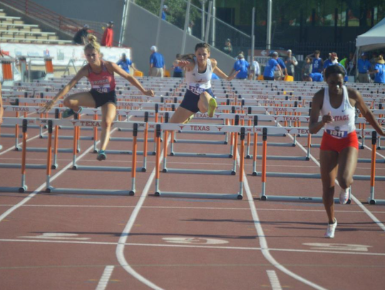 Congratulations to Grace Harney as she finishes 8th in the 100M Hurdles at the State Track Meet, Grace as one more race to go in the 300M Hurdles.