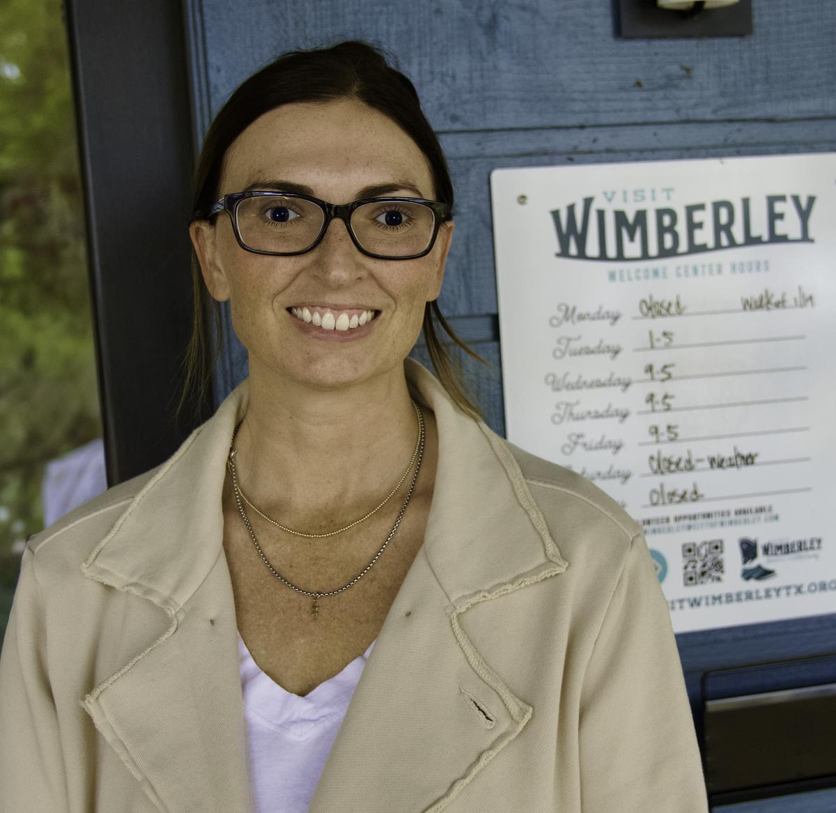 Photo by Gale Wiley Wimberley Director of Tourism Michele Woods.