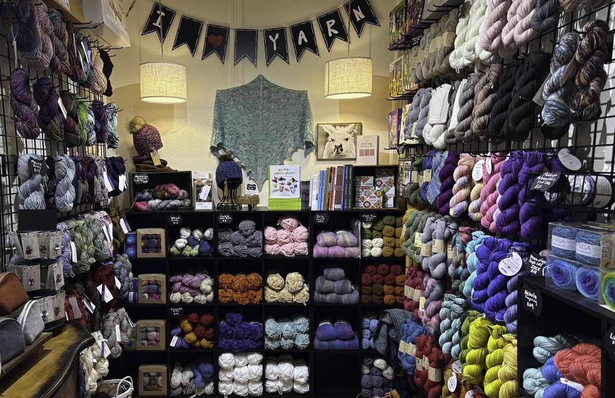 Photo by Teresa Kendrick The shop is stocked with natural yarns such as fine...