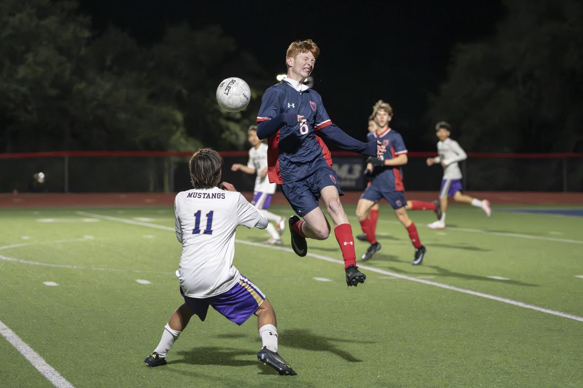 Billy Brown, #6, goes up for the ball during the Texans home game against Mar...
