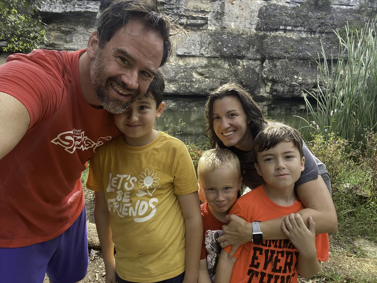 Photo by Matthew Tilbrook The Tilbrook family poses for a selfie. Left to rig...