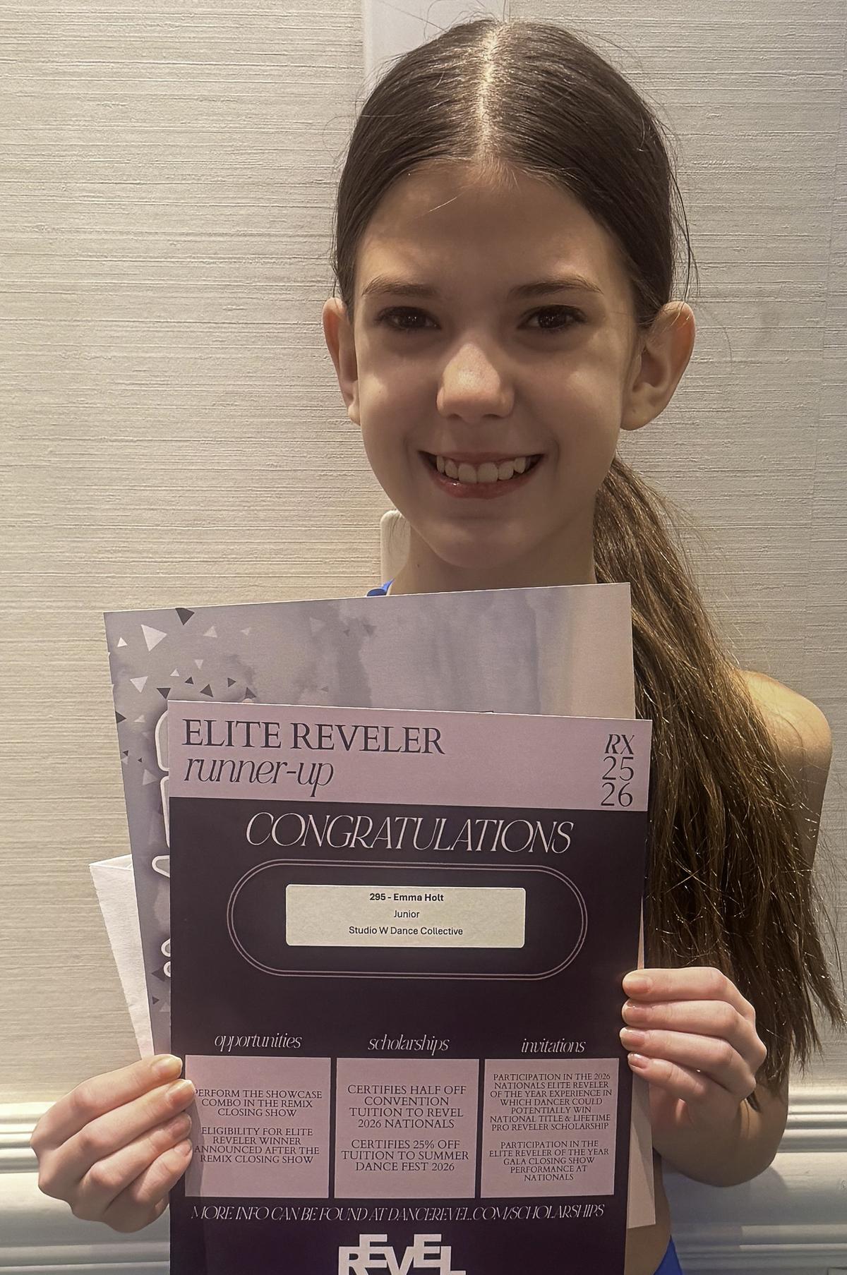 Submitted Photo Emma Holt won a REVEL Scholarship.