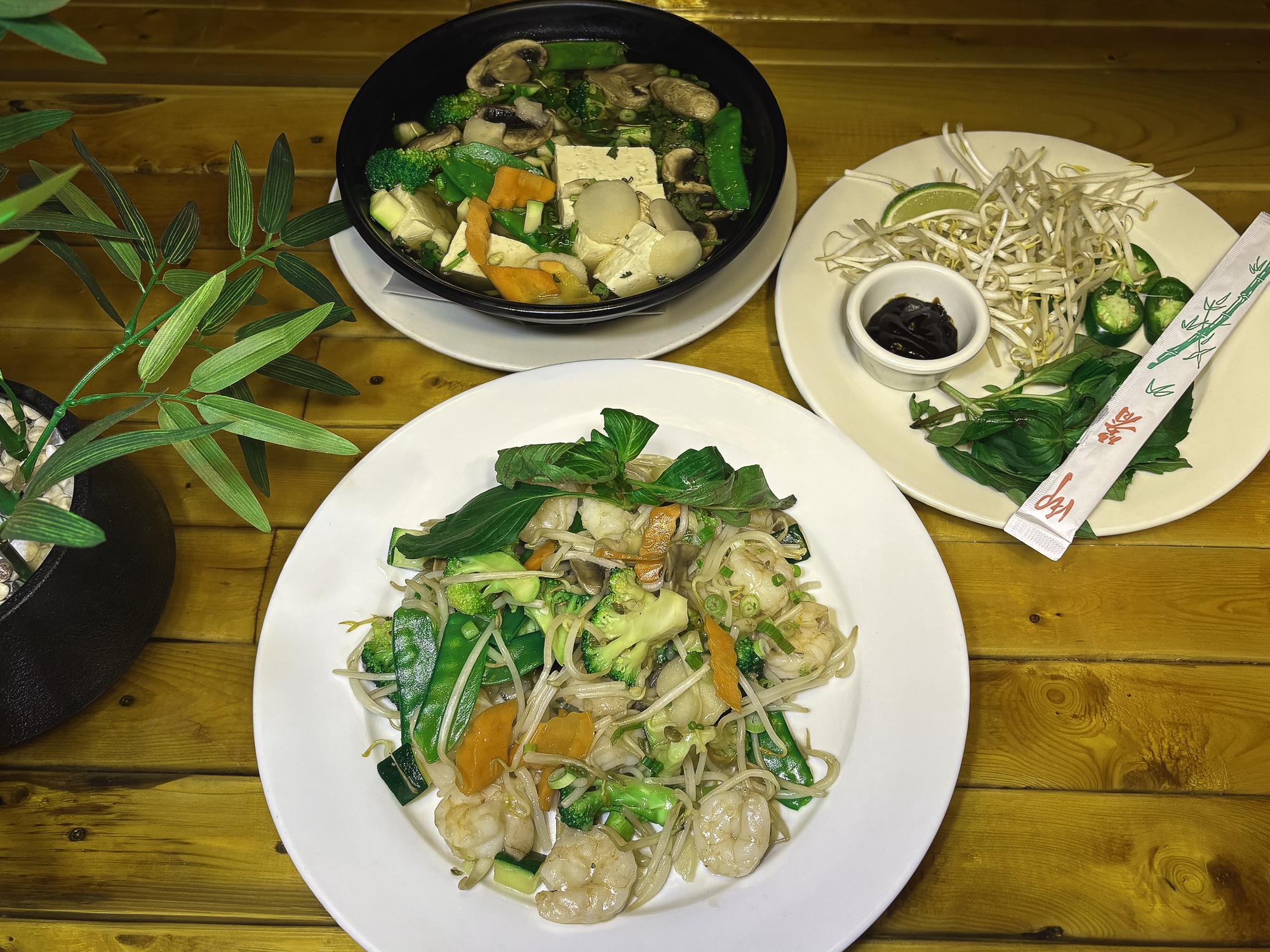 Photo by Teresa Kendrick Pho and other soups with a broth base are simmered f...